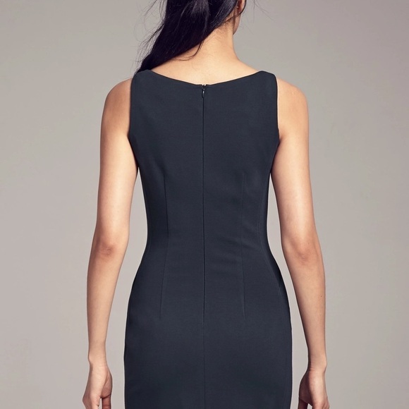 Mm Lafleur Lydia Twist Strap Sheath Dress Midnight Navy Blue Size 0 - Picture 3 of 8